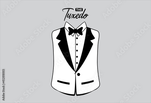 Tuxedo suit vector design illustration. Formal gentleman wear.