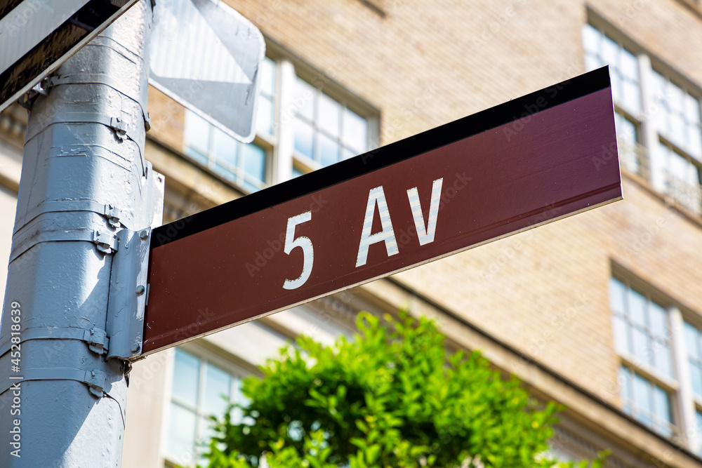 Obraz premium Fifth Avenue street sign in New York