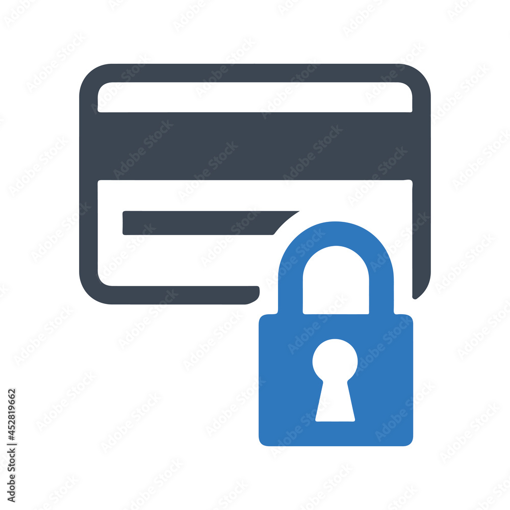 Secure banking icon. Vector and glyph Secure banking icon. Vector and glyph