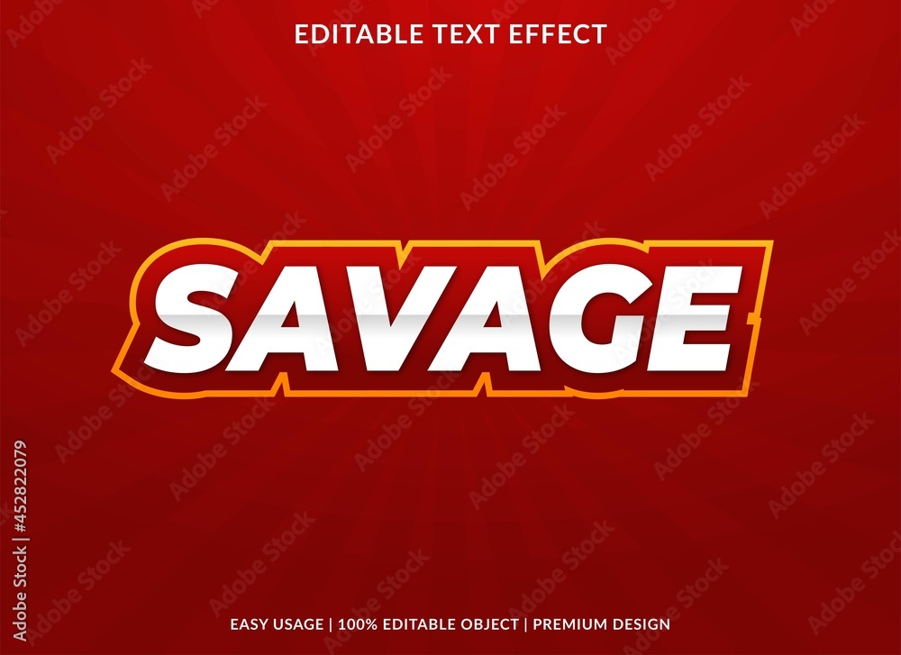 savage text effect editable template  with abstract style use for business brand and logo