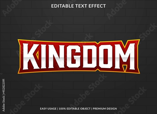 kingdom text effect editable template  with abstract style use for business brand and logo