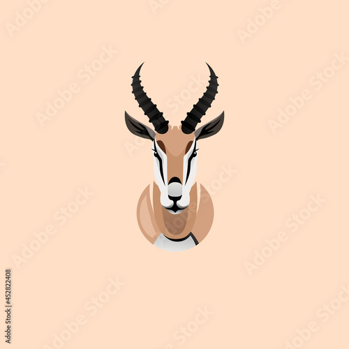 Head of antelope impala isolated vector Illustration Design