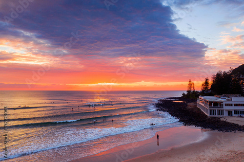 Pink sunrise skies over Burleigh Heads, Gold Coast