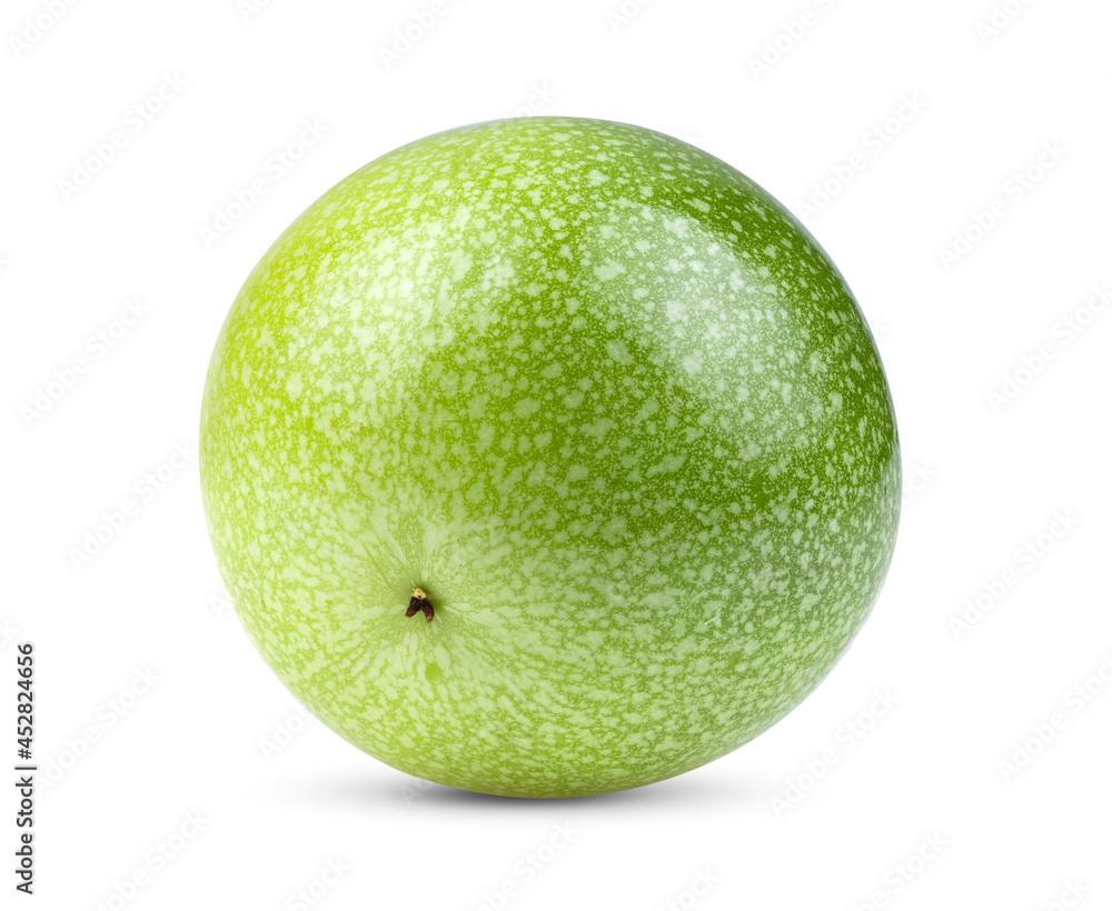 Green Passion Fruit Isolated On White Green Passion Fruit Isolated On White