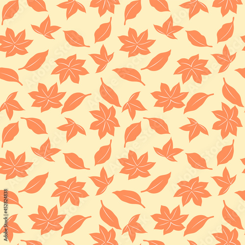 Japanese Autumn Leaf Leaf Vector Seamless Pattern © pannawish