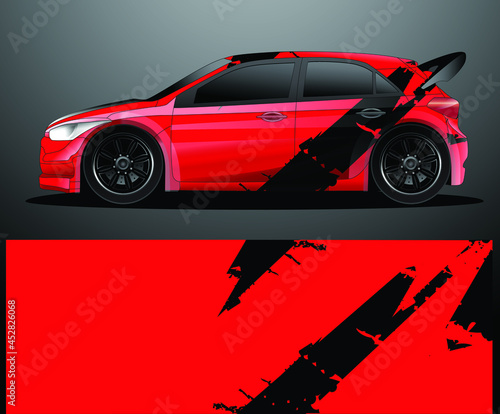 Rally car decal graphic wrap vector, abstract background