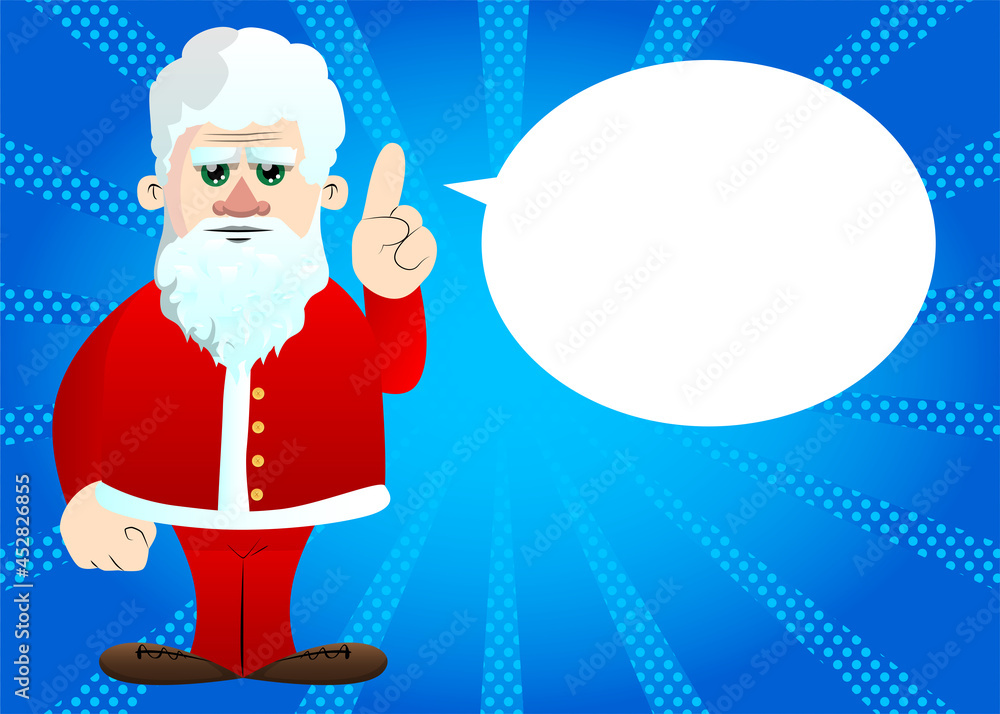 Santa Claus in his red clothes with white beard making a point. Vector cartoon character illustration. Santa Claus in his red clothes with white beard making a point. Vector cartoon character illustration.