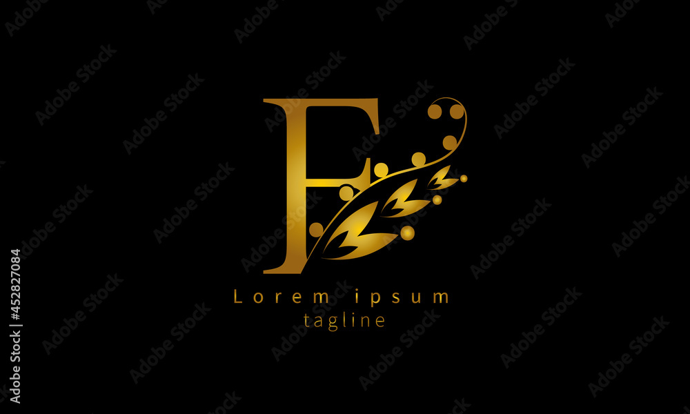 Premium vector initial letter F florish typography logo design Premium vector initial letter F florish typography logo design