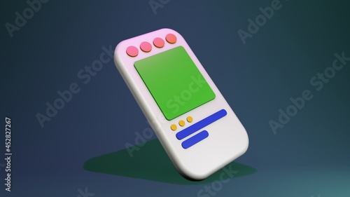 Cell phone low poly3d illustration, 3d rendering