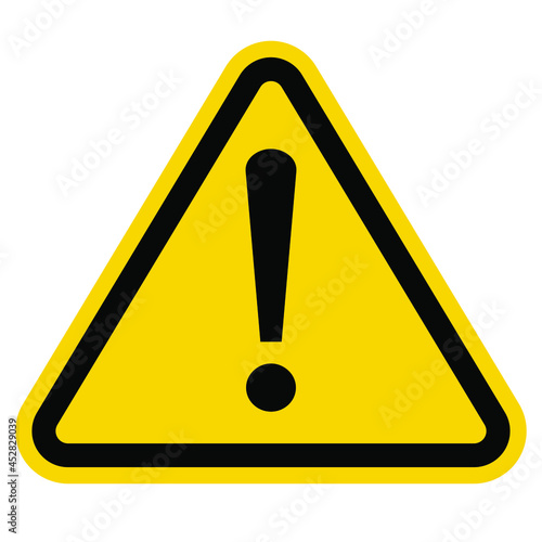 caution icon warning yellow sign. vector illustration. 
 