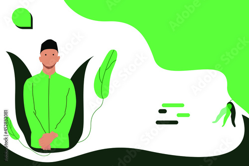 Muslim edition flat design vector illustration