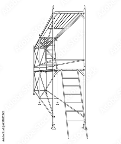 Prefabricated scaffolding. Vector