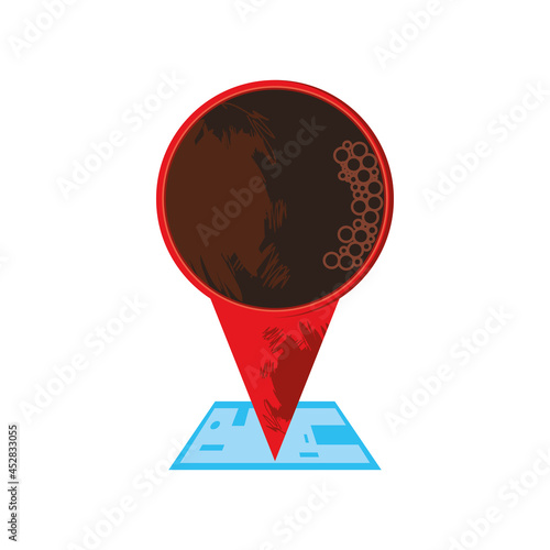 coffee cup location pointer