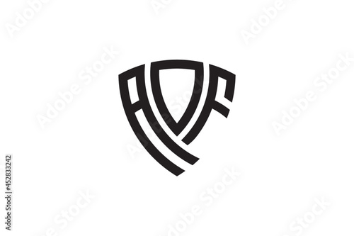 AOF creative letter shield logo design vector icon illustration photo