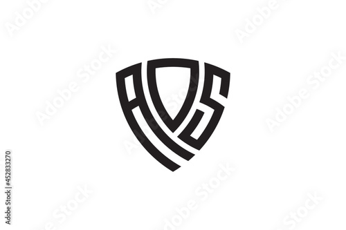 AOS creative letter shield logo design vector icon illustration photo
