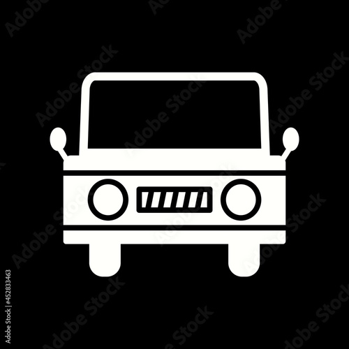 Unique Jeep Vector Glyph Icon