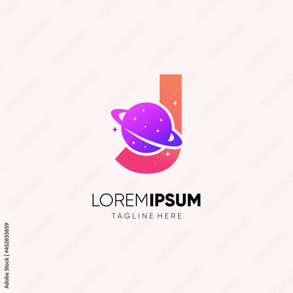 Letter J Initial Planet Logo Design Vector Icon Graphic Illustration Letter J Initial Planet Logo Design Vector Icon Graphic Illustration