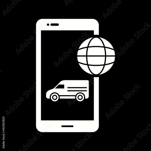 Unique Online logistics Vector Glyph Icon