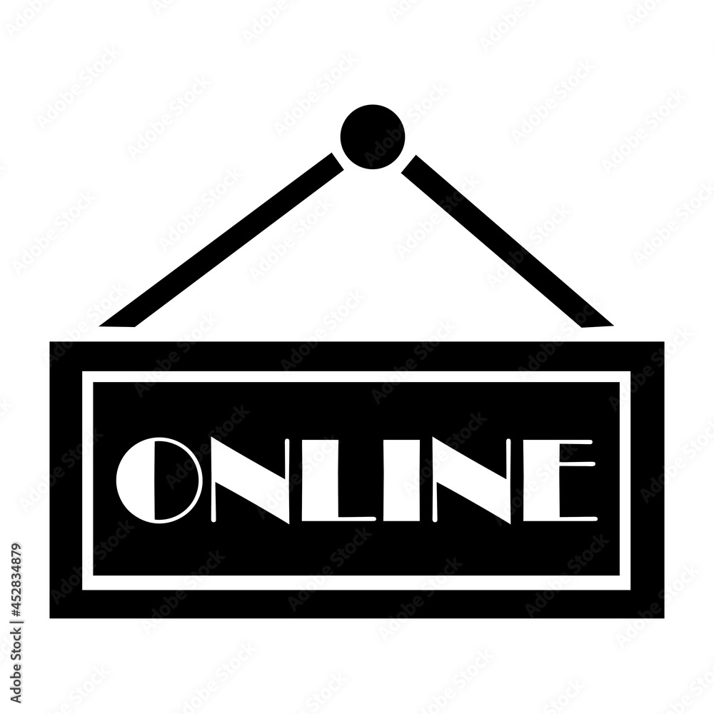 Door plaque with online text written on it.
Logo thumbnail illustration icon web Door plaque with online text written on it.
Logo thumbnail illustration icon web