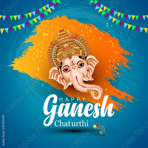 happy Ganesh Chaturthi greetings. vector illustration design.