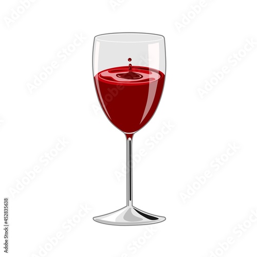 Vector illustration, red wine in a glass, isolated on white background, as a banner, poster or template for the national red wine day, which is observed every August 28 every year.