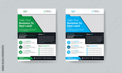 Business Flyer Template Design tow color