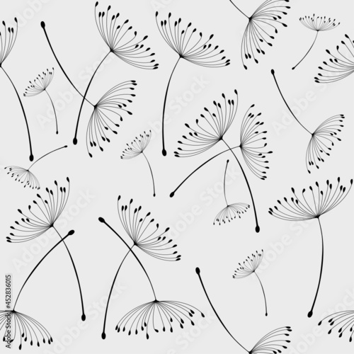 continuous grass flowers with black stripes on a white background