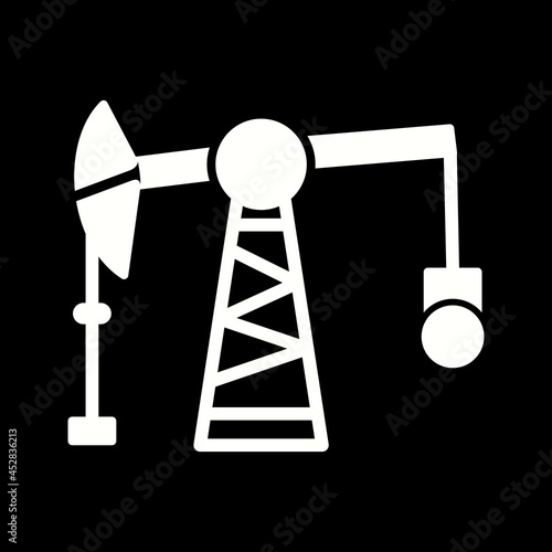 Unique Pumpjack Vector Glyph Icon