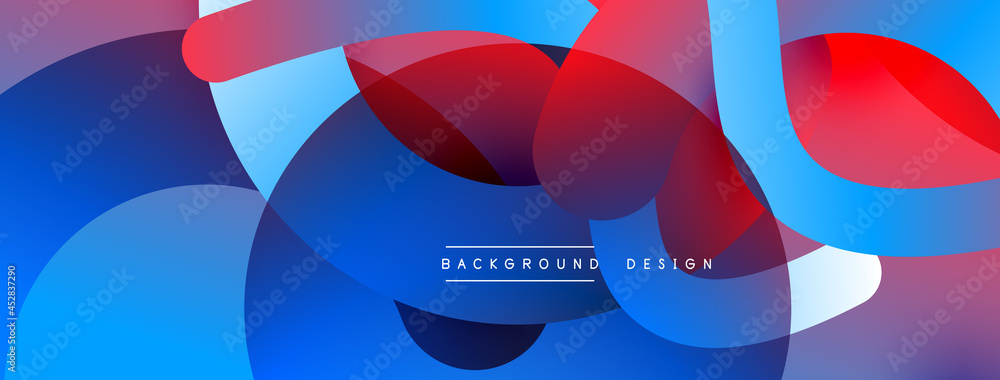 Abstract overlapping lines and circles geometric background with gradient colors Abstract overlapping lines and circles geometric background with gradient colors