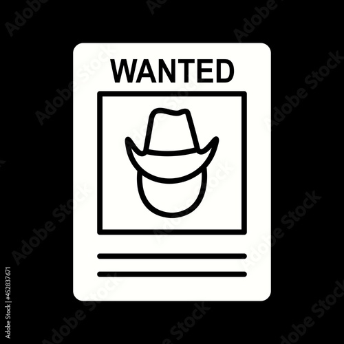 Unique Wanted Poster Vector Glyph Icon