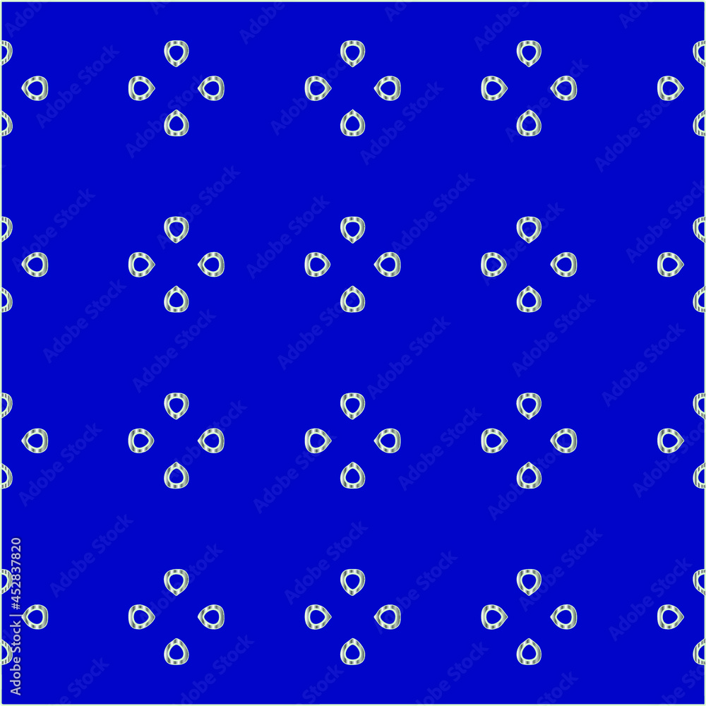 metal pattern on a blue background. pattern for fabric, wallpaper, packaging. Decorative print.