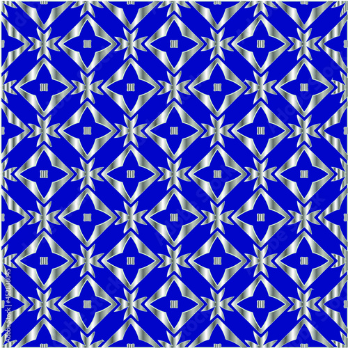 metal pattern on a blue background.  pattern for fabric, wallpaper, packaging. 

Decorative print.