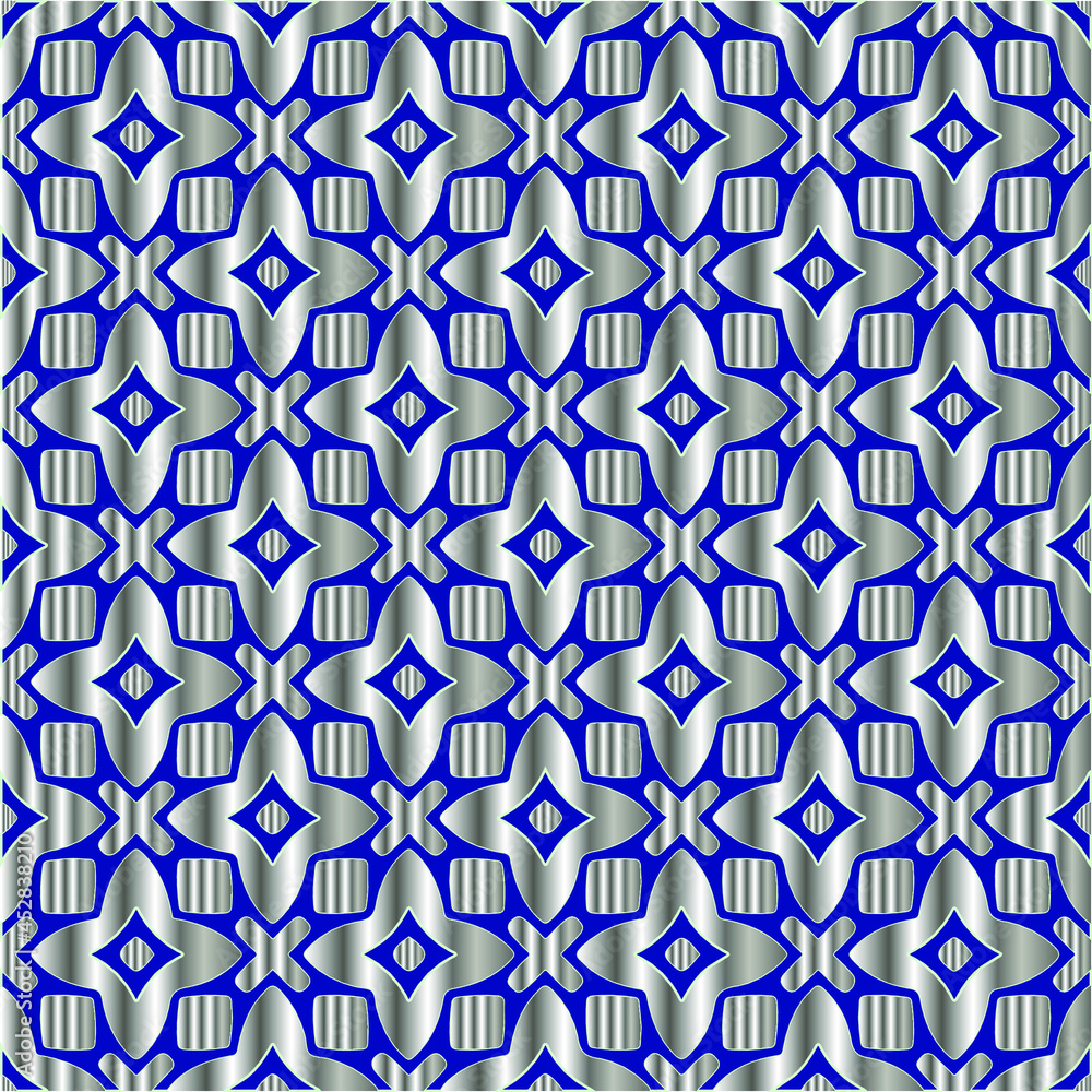 metal pattern on a blue background. pattern for fabric, wallpaper, packaging.
Decorative print. metal pattern on a blue background. pattern for fabric, wallpaper, packaging.
Decorative print.