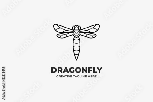 Dragonfly Insect Animal Monoline Logo