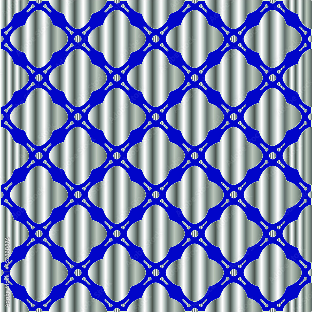 Fototapeta premium metal pattern on a blue background. 