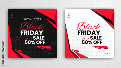 Black Friday sale banner design, Black Friday social media post design template