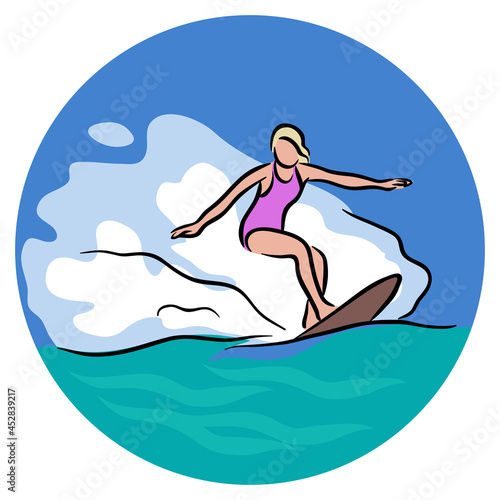 surfing girl Clip art