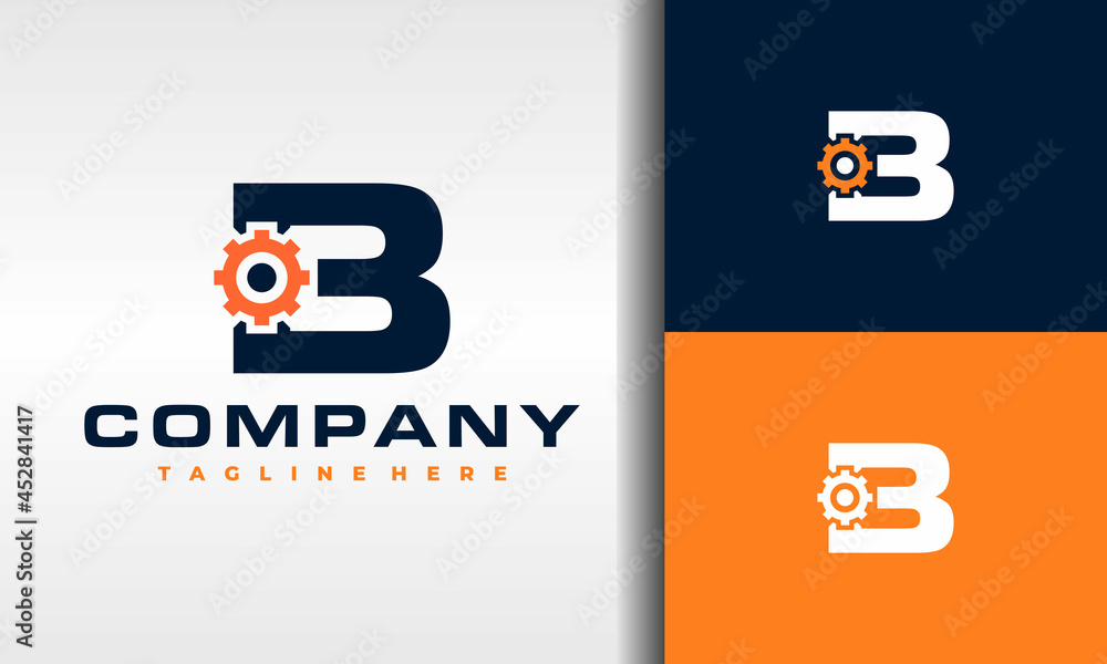 Fototapeta premium letter B gear logo