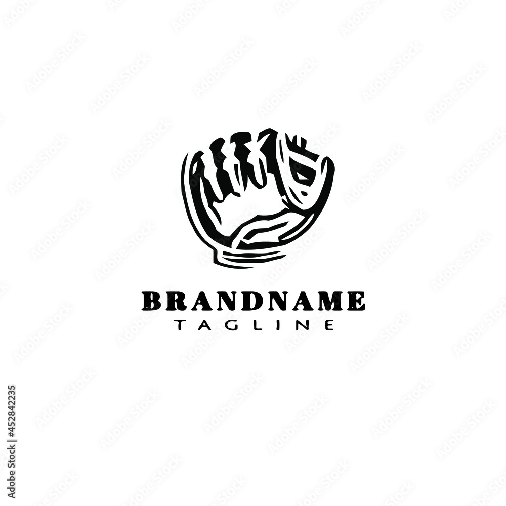 Fototapeta premium baseball gloves logo cartoon icon design template isolated black vector illustration