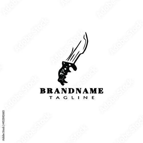 military knifes logo cartoon icon design isolated black vector illustration