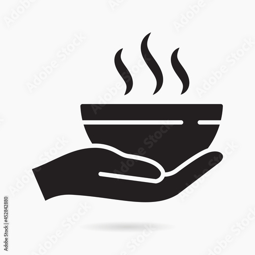 Giving food icon on white background. Vector illustration.