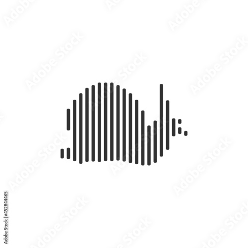 snail black barcode line icon vector on white background.
