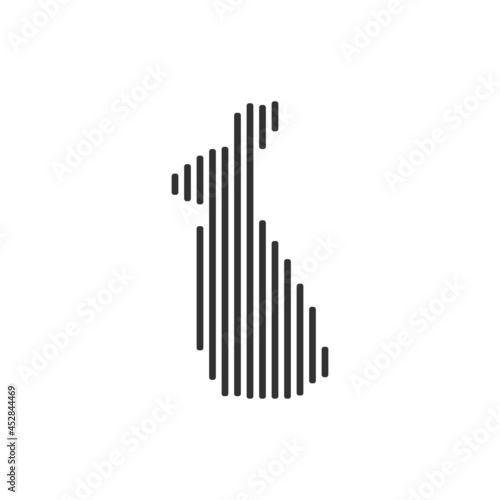 squirrel black barcode line icon vector on white background.