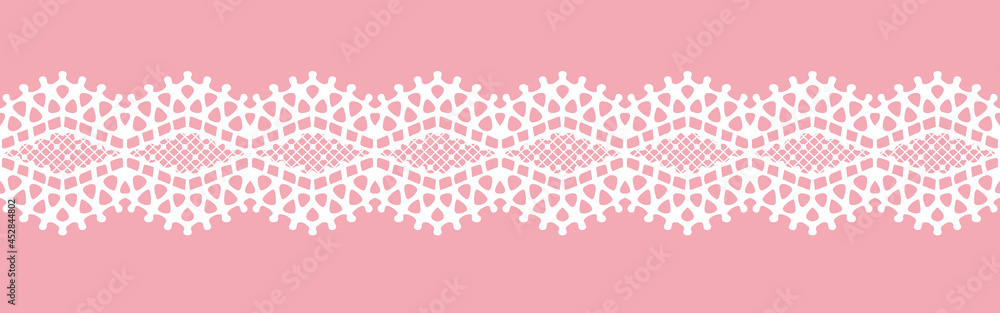 レースリボン。シームレス・ベクター素材。