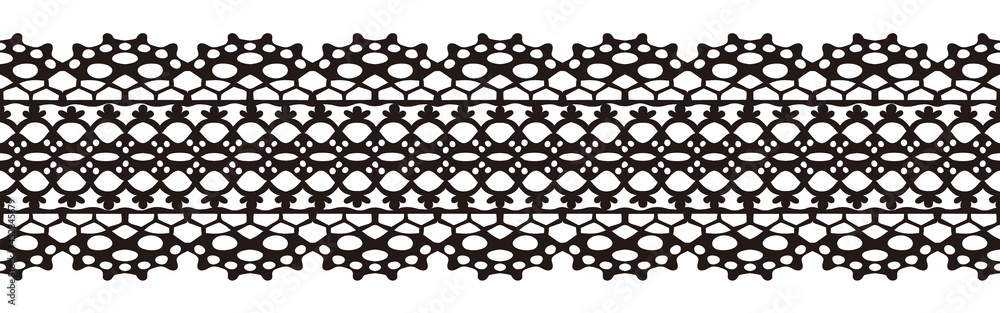 Naklejka premium レースリボン。シームレス・ベクター素材。