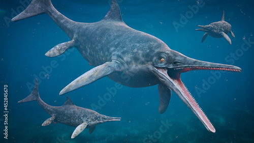 Fotografie Ichthyosaur stenopterygius, large extinct marine reptiles from Early Triassic to