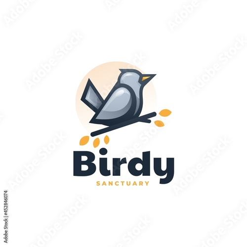 Vector Logo Illustration Bird Gradient Colorful Style.