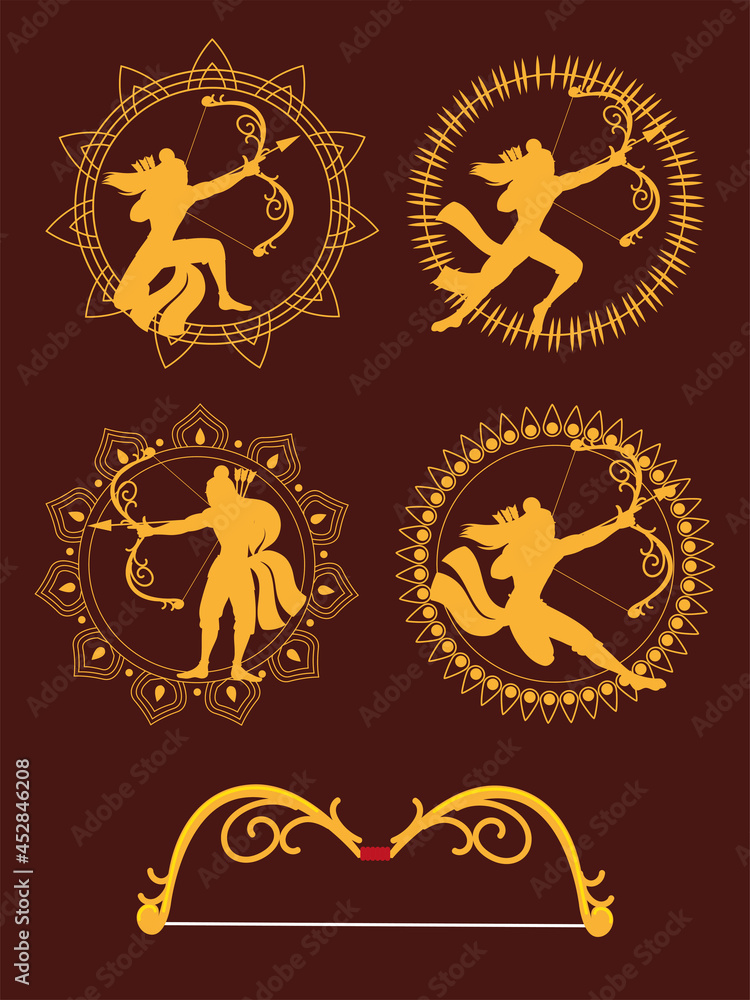 golden silhouette lord rama golden silhouette lord rama