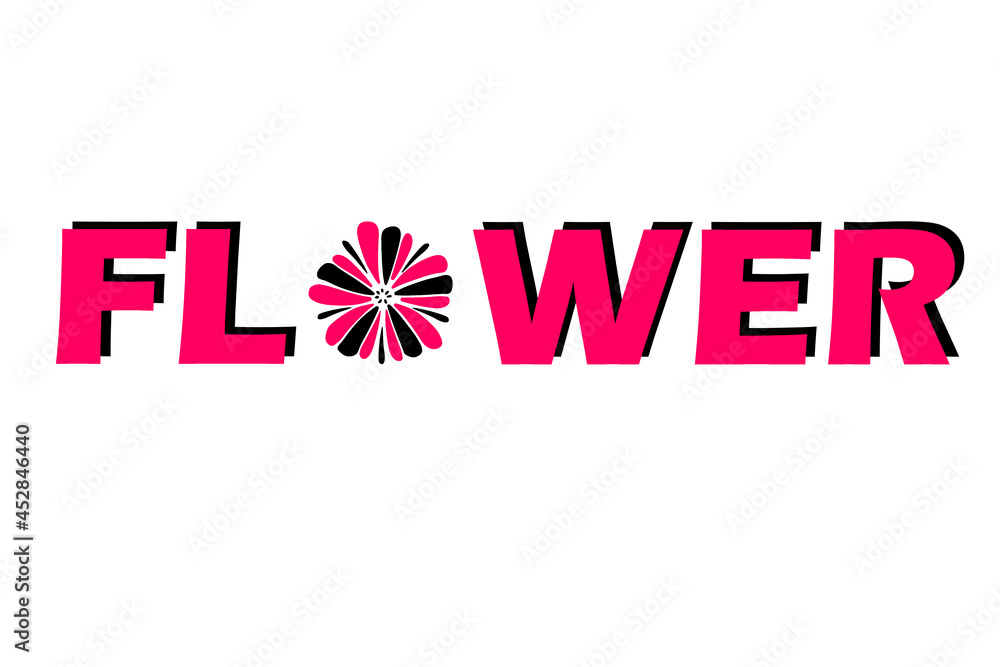 Text flower. Graphics text, illustration company logo, image
