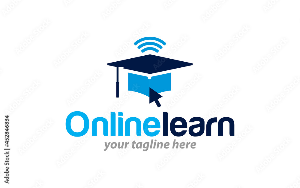 Vector illustration of graphic logo design template for student online learning Vector illustration of graphic logo design template for student online learning